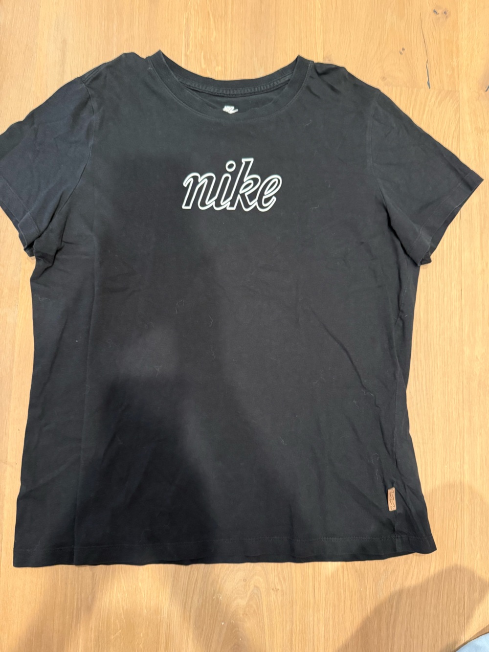 Nike Black Short-Sleeve Tee with White Script Logo